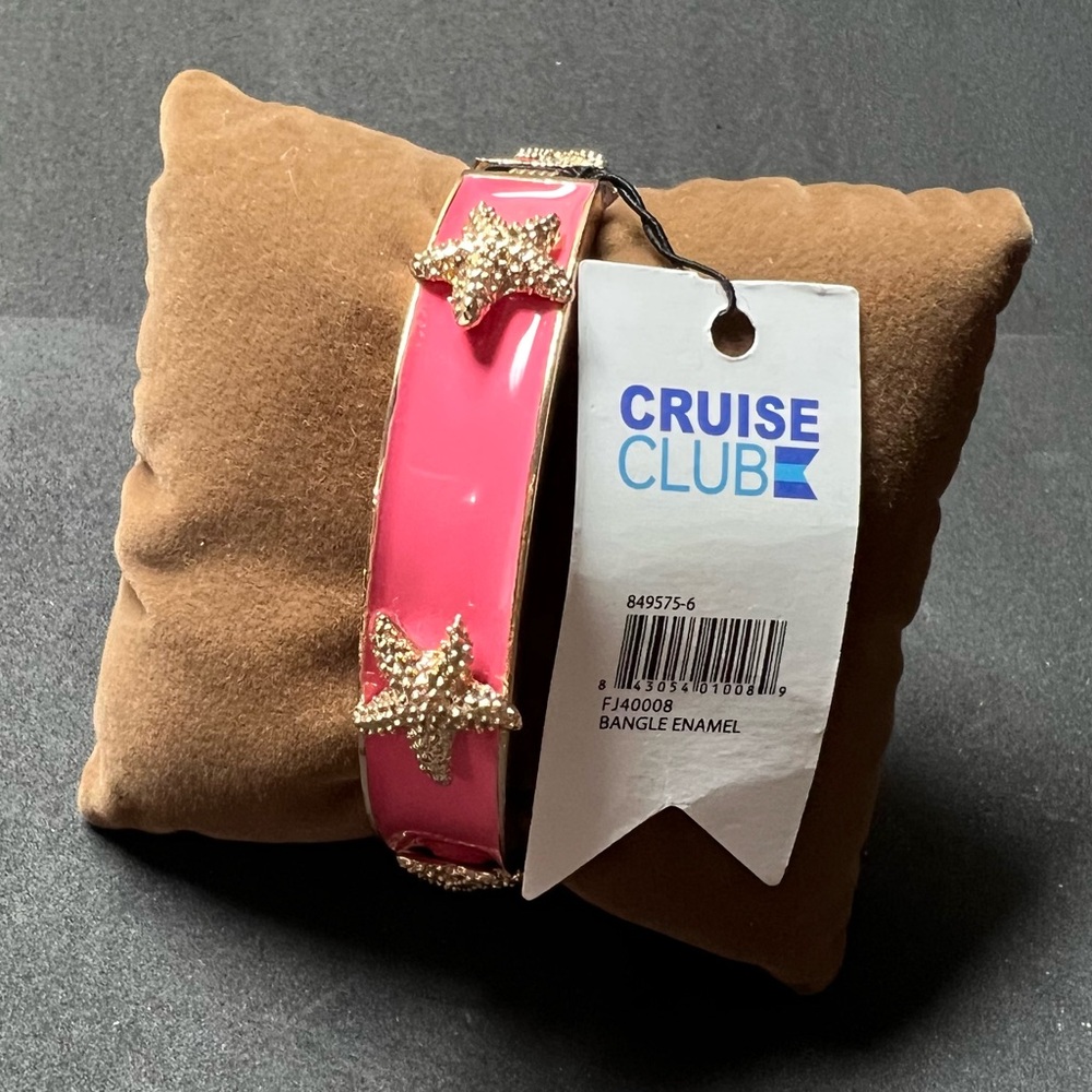 Cruise Club Coral/Gold Starfish Enamel Bangle